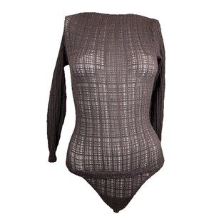 Xs WOLFORD LACE Austria raisin Novelty Weave Bodysuit Vintage